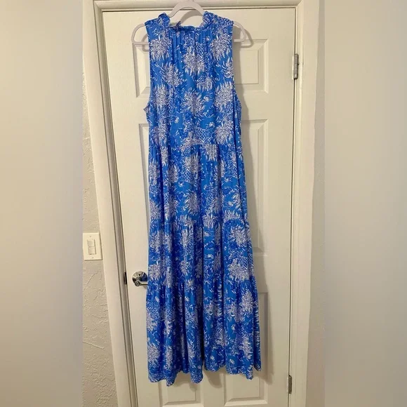 Lilly Pulitzer Malone Cotton Maxi Dress 🤍💙 - Picture 7 of 14